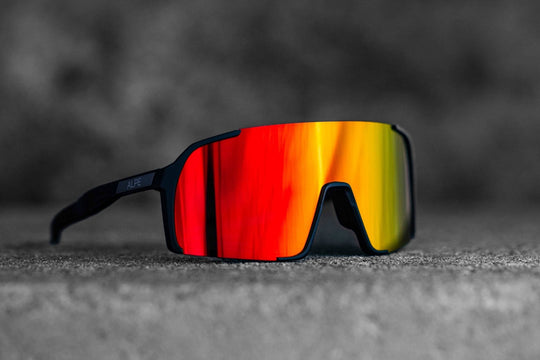 Stelvio Black/Red Lens - ALPE Eyewear-Stelvio-Sunglasses-Sport-Red-Lens